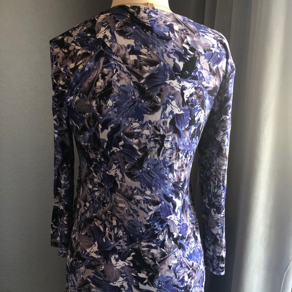 Isabella Oliver Blue Floral Wrap Blouse Top - Picture 3 of 5